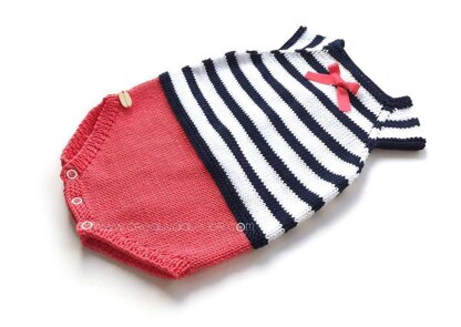 Size 6-12 months - Sailor Baby Romper