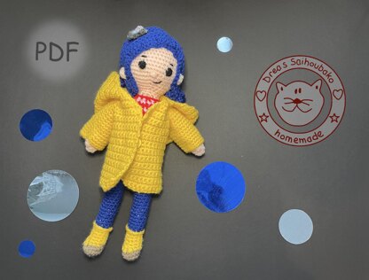 Coraline amigurumi doll