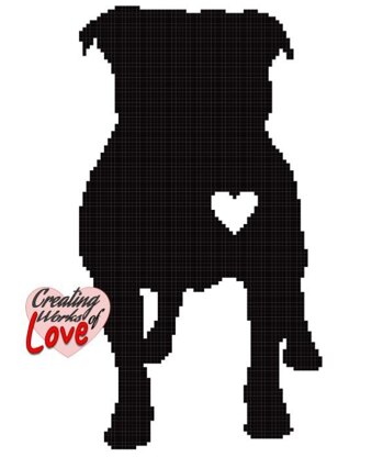 Pit bull Dog Silhouette Stitch Graphgan