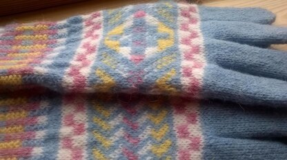 Pastel Fair Isle Gloves