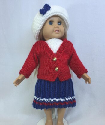 Sail Away with Me, Knitting Patterns fit American Girl and other 18-Inch Dolls