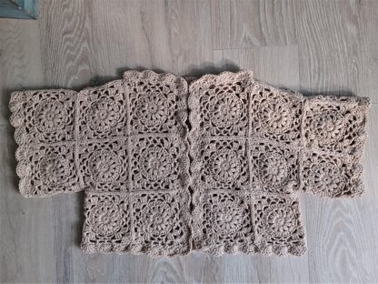 Beige Crochet Floral Lace Cardigan