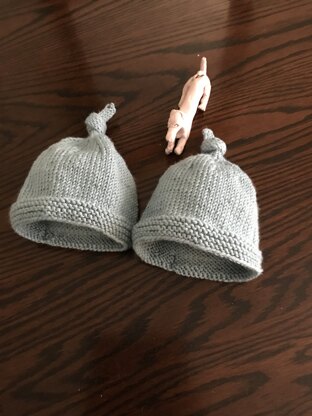 Hats for prem twin boys