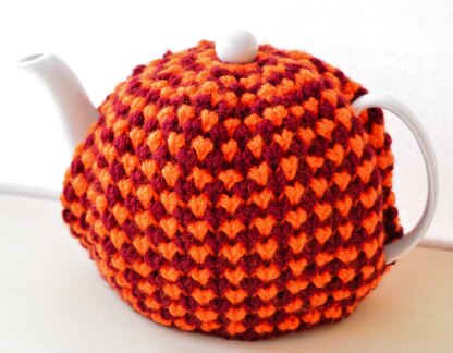 Retro Tweed 4 Cup Teapot Cosy Knitting Pattern