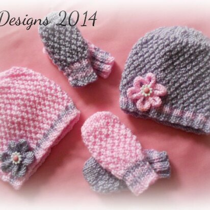 'Grace'  Hat & Mitts Set