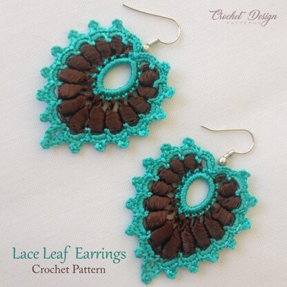 Crochet Leaf Lace Earrings