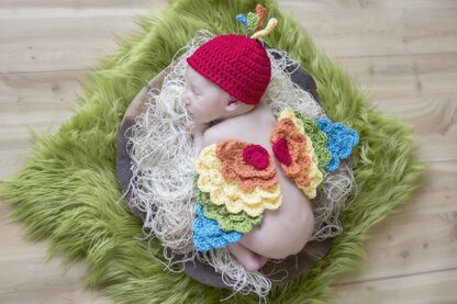 Newborn Bird with Hat/Tieback Options