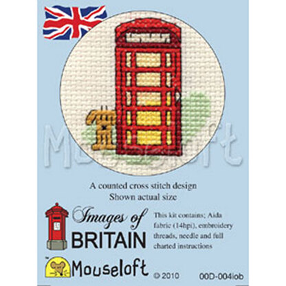 Mouseloft Red Telephone Box Images Of Britain Kit Cross Stitch Kit - 85 x 110 x 10