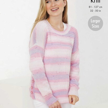 Sweater and Cardigan Knitted in King Cole Beaches DK - 5732 - Downloadable PDF