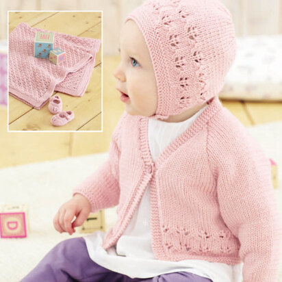 Cardigan, Bonnet, Shoes and Blanket in Sirdar No.1 - 4849 - Downloadable PDF