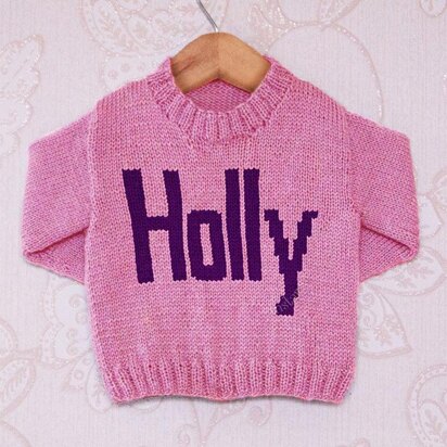 Intarsia - Holly Moniker Chart - Childrens Sweater