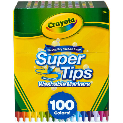 Crayola Super Tips Washable Markers - Assorted Colors 100/Pkg