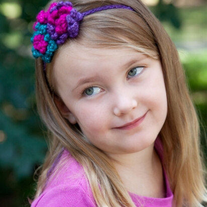 Flower Headband in Caron Simply Soft Party - Downloadable PDF