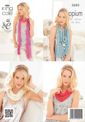 Scarf, Snoods, Poncho and Wrap in King Cole Opium - 3685