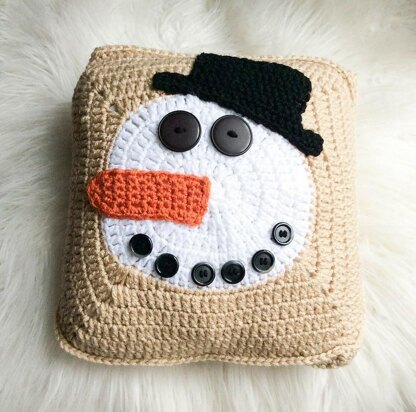 Norman Buttons the Snowman Pillow