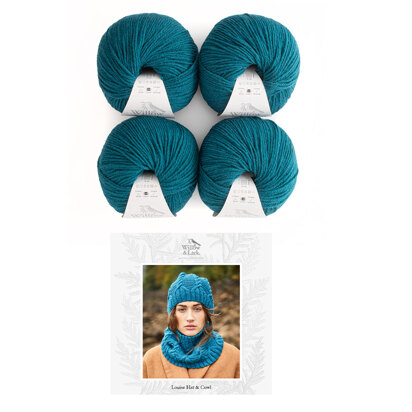 Willow & Lark Heath Solids Louise Hat & Cowl 4 Ball Knitting Kit