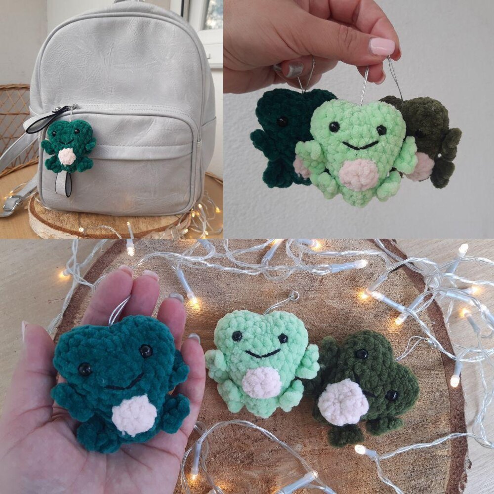 Crochet Heart Frog Pattern ,Crochet Pattern Mini Frog Plushie Crochet  pattern by marisabel