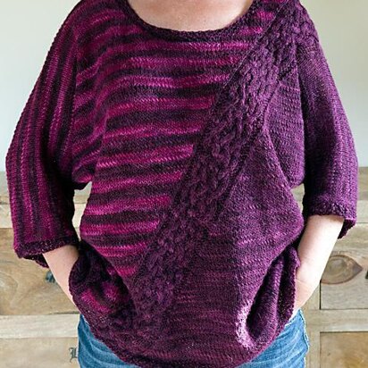 "Ivy" - Bat wing sweater with cables