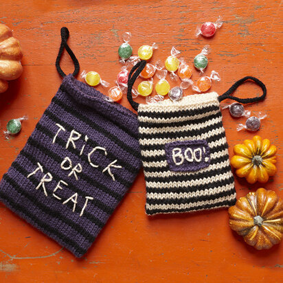 Scary Treat Bags in Lion Brand Vanna's Choice - L30192 - knitting pattern