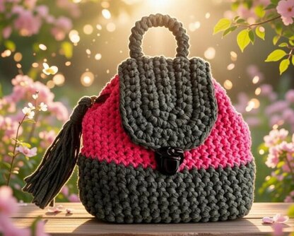 Crochet Backpack Pattern PDF – DIY Crochet Bag Tutorial – Beginner-Friendly Purse – Video Tutorial Included