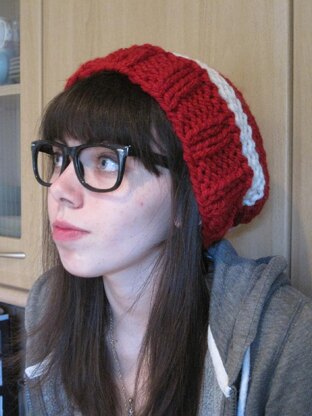 A Slightly, Slouchy, Stripy Bobble Hat