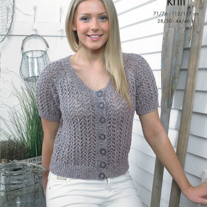 Top and Short Sleeved Cardigan in King Cole Authentic DK - 4126 - Downloadable PDF