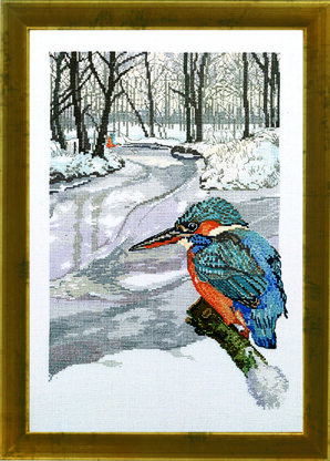 Permin Kingfischer Cross Stitch Kit - 47 x 34 cm