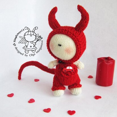 Pebble doll - Halloween Devil Doll