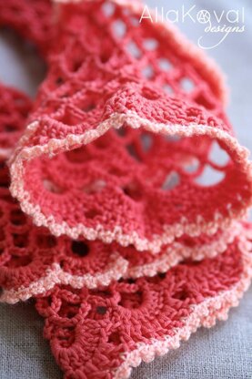 Coral Reef Scarf, Gloves and Pin 3pc Set Crochet