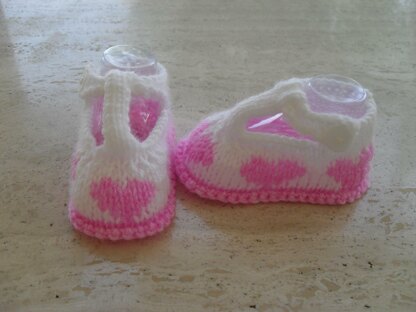 Baby Heart T Bar Shoes