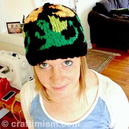 Dragon Patterned Knit Hat
