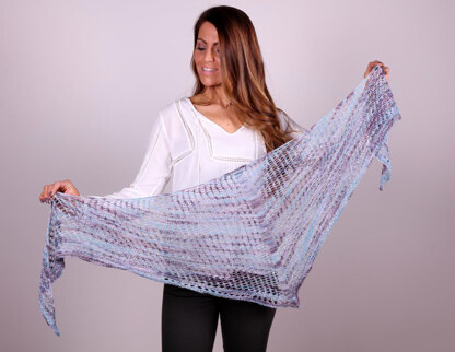 Mesh Shawl in Plymouth Yarn Linaza Hand Dyed - f733 - Downloadable PDF