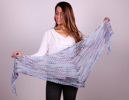 Mesh Shawl in Plymouth Yarn Linaza Hand Dyed - f733