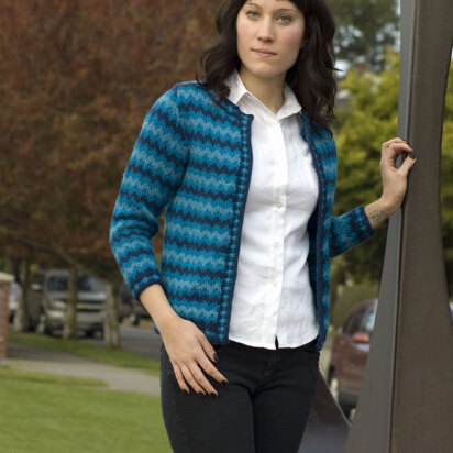 Tonal Fair Isle Jacket in Cascade 220 - W230 - knitting pattern