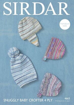 Hats in Sirdar Snuggly Baby Crofter 4 Ply - 4663- Downloadable PDF