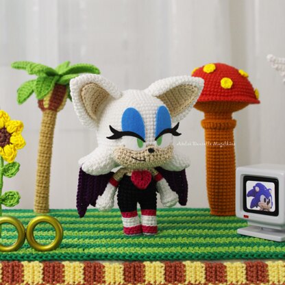 Rouge the Bat Amigurumi Pattern – PDF Digital Download (English)