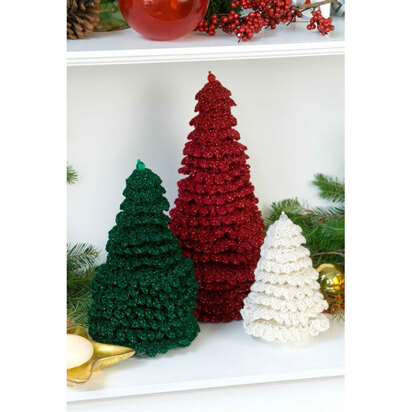 Ruffle Fir Trees in Red Heart Holiday - LW2246EN - Downloadable PDF