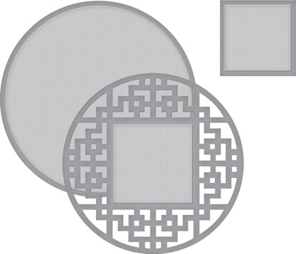 Spellbinders Shapeabilities Dies By Lene Lok - Chinese Coin Window 1.3" To 3.4"