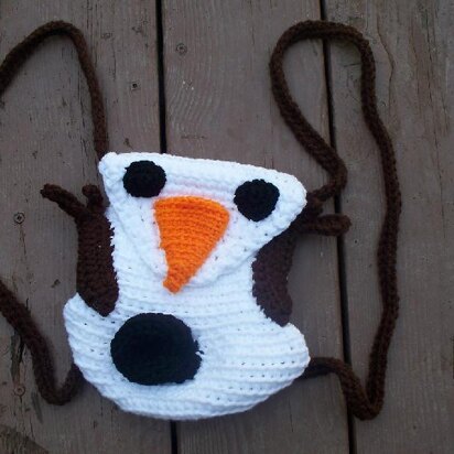Summer Snowman drawstring backpack crochet pattern