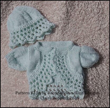 Bolero and Beanie pattern 14-24” chest (newborn-3 years)