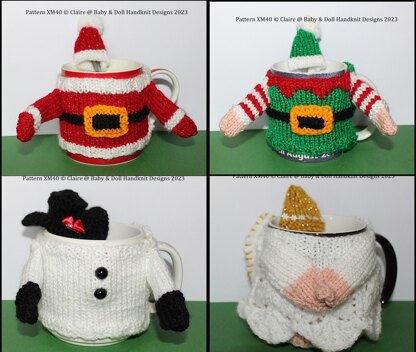 Christmas Mug Cosies and Teaspoon Hats