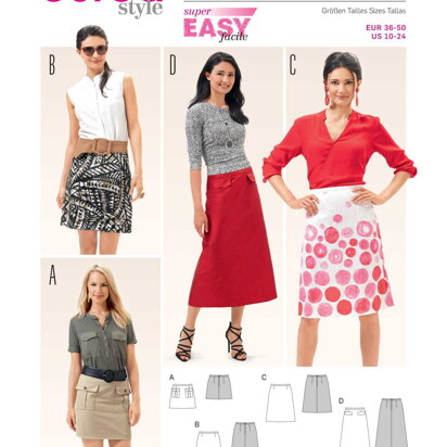 Burda Women's Skirt Sewing Pattern B6682 - Paper Pattern, Size 10-24