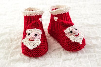 Santa Face Baby Booties