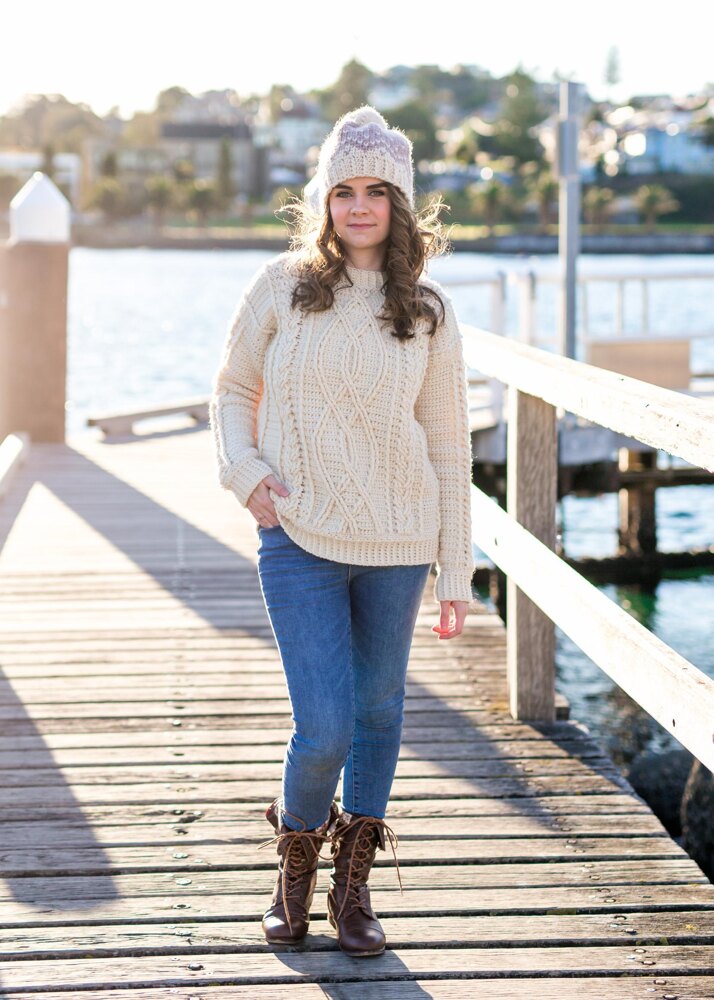 Meara Fisherman Jumper Crochet pattern by Olivia Kent