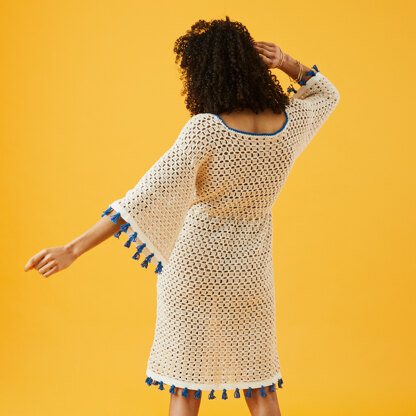 Riad Tassel Dress - Free Crochet Pattern in Paintbox Yarns Cotton DK - Free Downloadable PDF