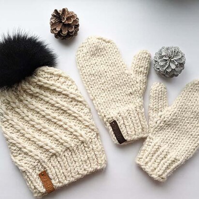 Latte Style Hat and Mittens - knitting pattern