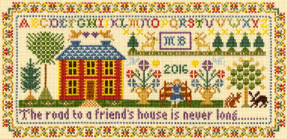 Bothy Threads Friends House Sampler Cross Stitch Kit - 30cm x 15cm