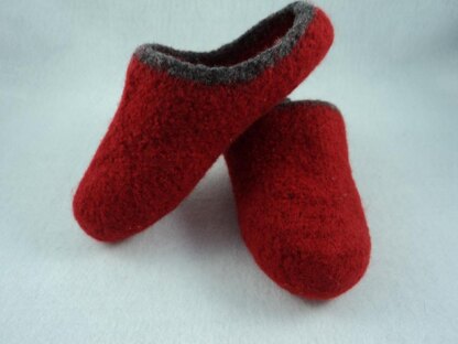 Women's Scuff Slippers Felted Knit Pattern