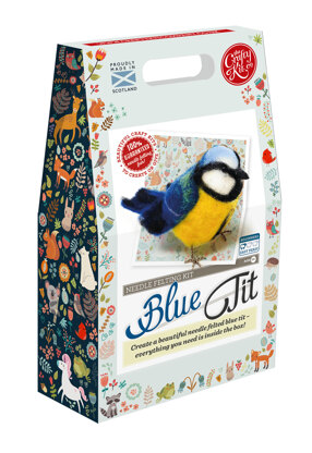 The Crafty Kit Company British Birds Blue Tit Needle Felting Kit - 13cm