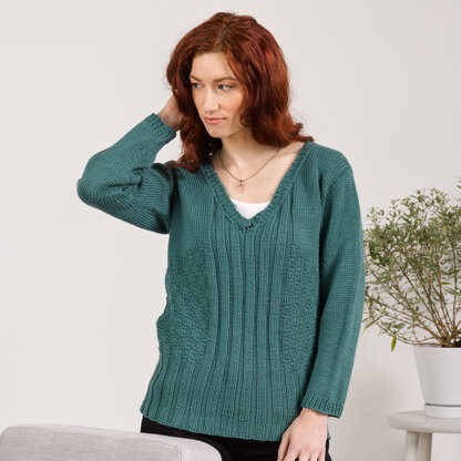 1169 Thuja - Jumper Knitting Pattern for Women in Valley Yarns Ashfield